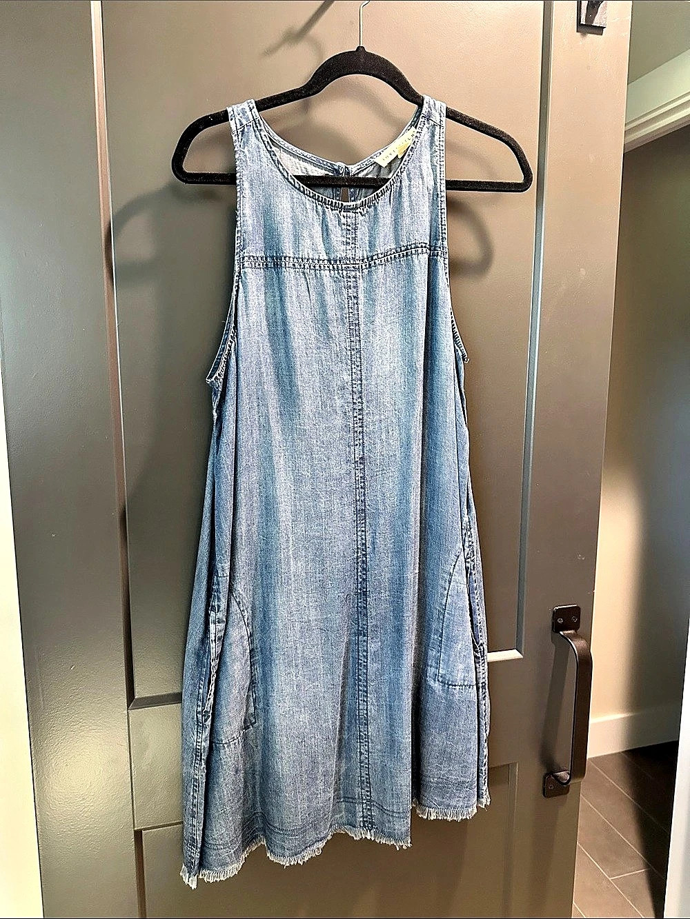 Love Stitch Denim Mini Dress Size Large